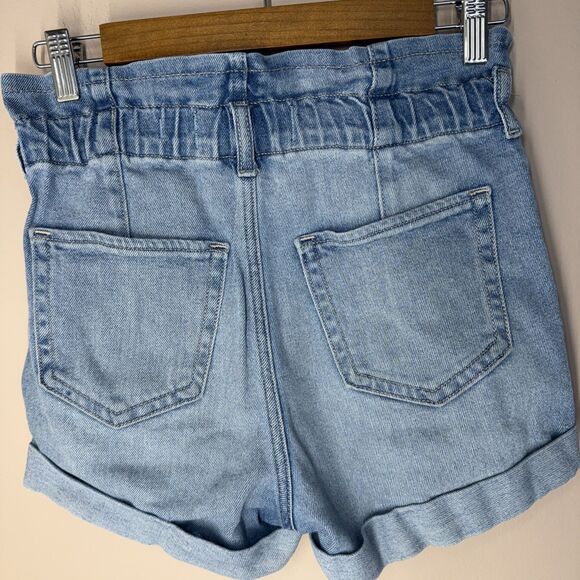 HOLLISTER Womens Light Denim Wash Paper Bag Ultra High Rise Mom Shorts Size 1 - Picture 2 of 9